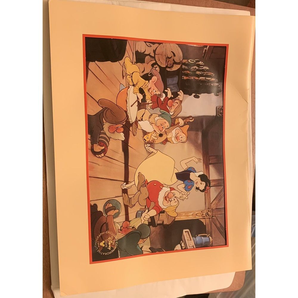 Disney Snow White And‎ The Seven Dwarfs Exclusive Commemorative Lithograph 1994